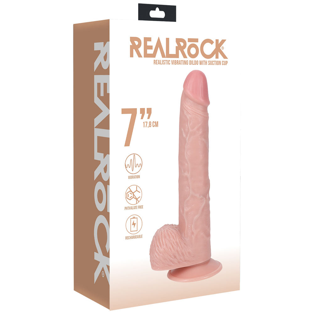 RealRock 18cm Vibrating Dildo With Balls and Suction Cup | The Love Boulevard