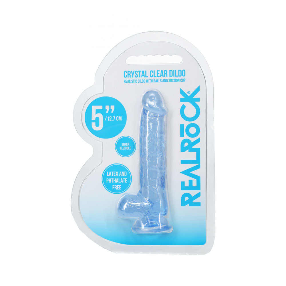 RealRock 14.7cm Crystal Dildo With Balls | The Love Boulevard