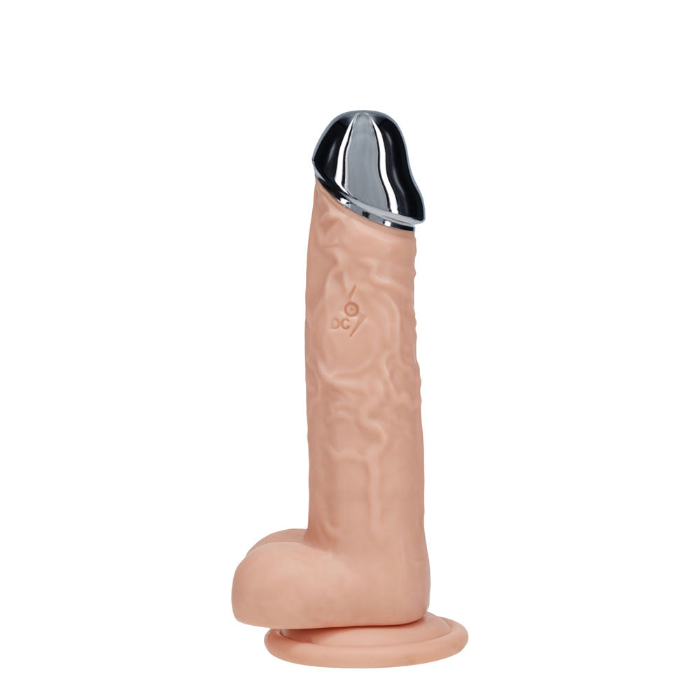 REALROCK Metal Head 16.2cm (6.38 inches) vibrating dildo with wireless remote, light tone