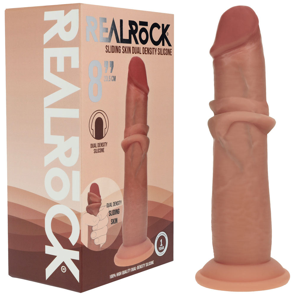 RealRock Dual Density 20.5cm Sliding Skin Dildo | The Love Boulevard