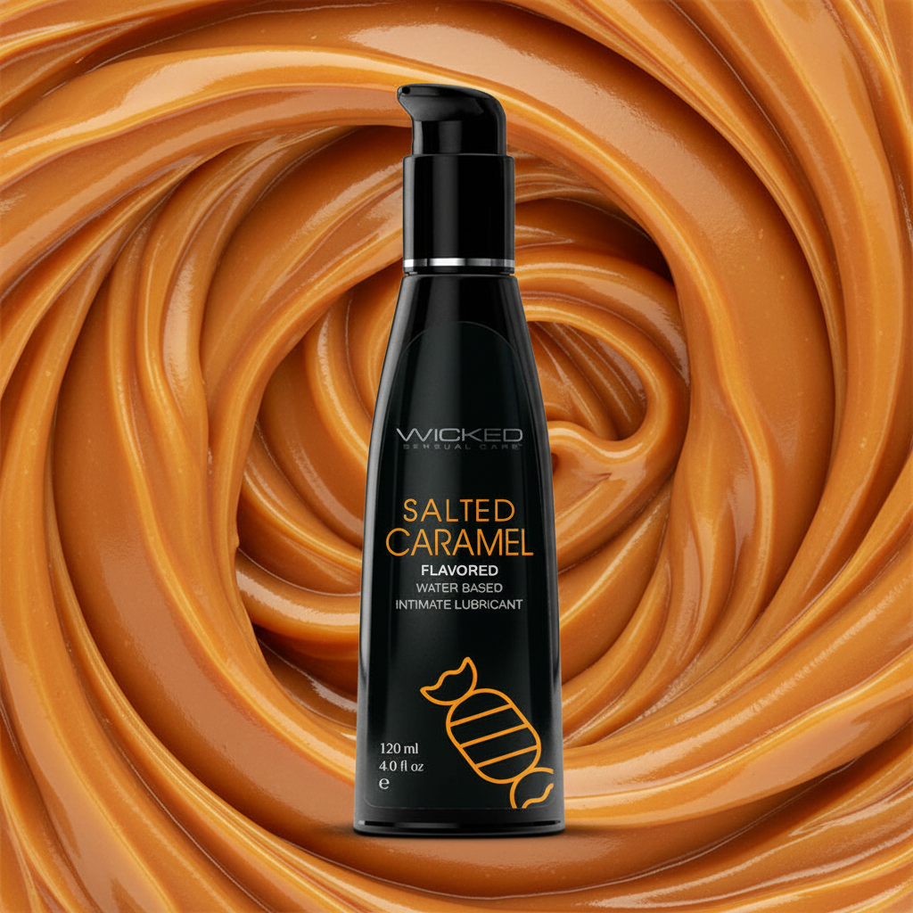 Wicked Aqua Salted Caramel 120ml Flavoured Water-Based Lube | The Love Boulevard