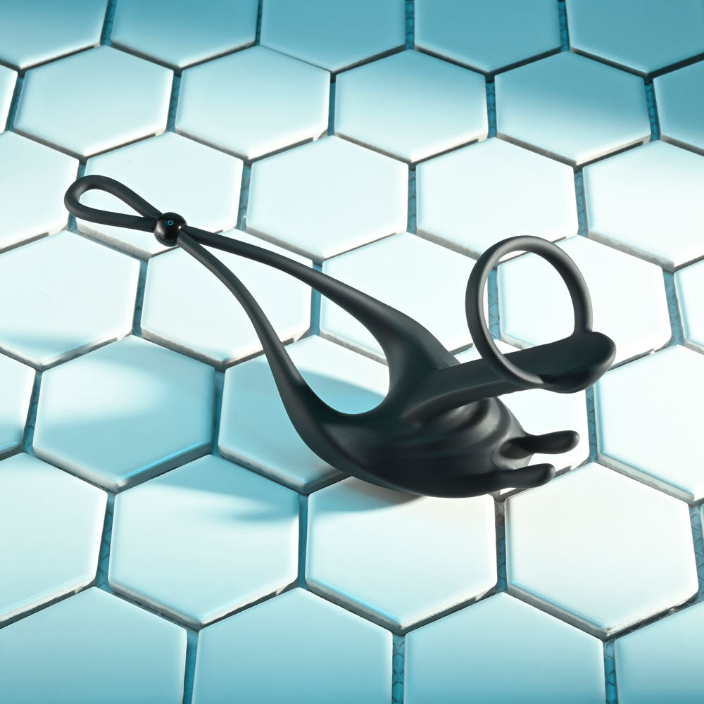 Zero Tolerance Saddle Up adjustable vibrating cock and ball ring in black