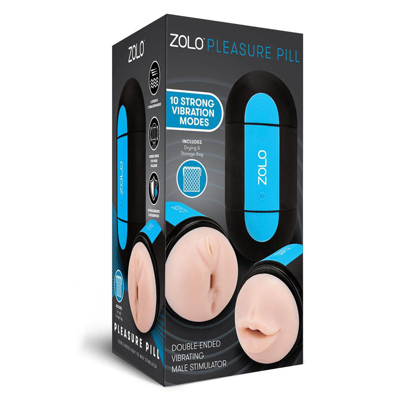 Zolo Pleasure Pill – Double-Ended Vibrating Travel Stroker