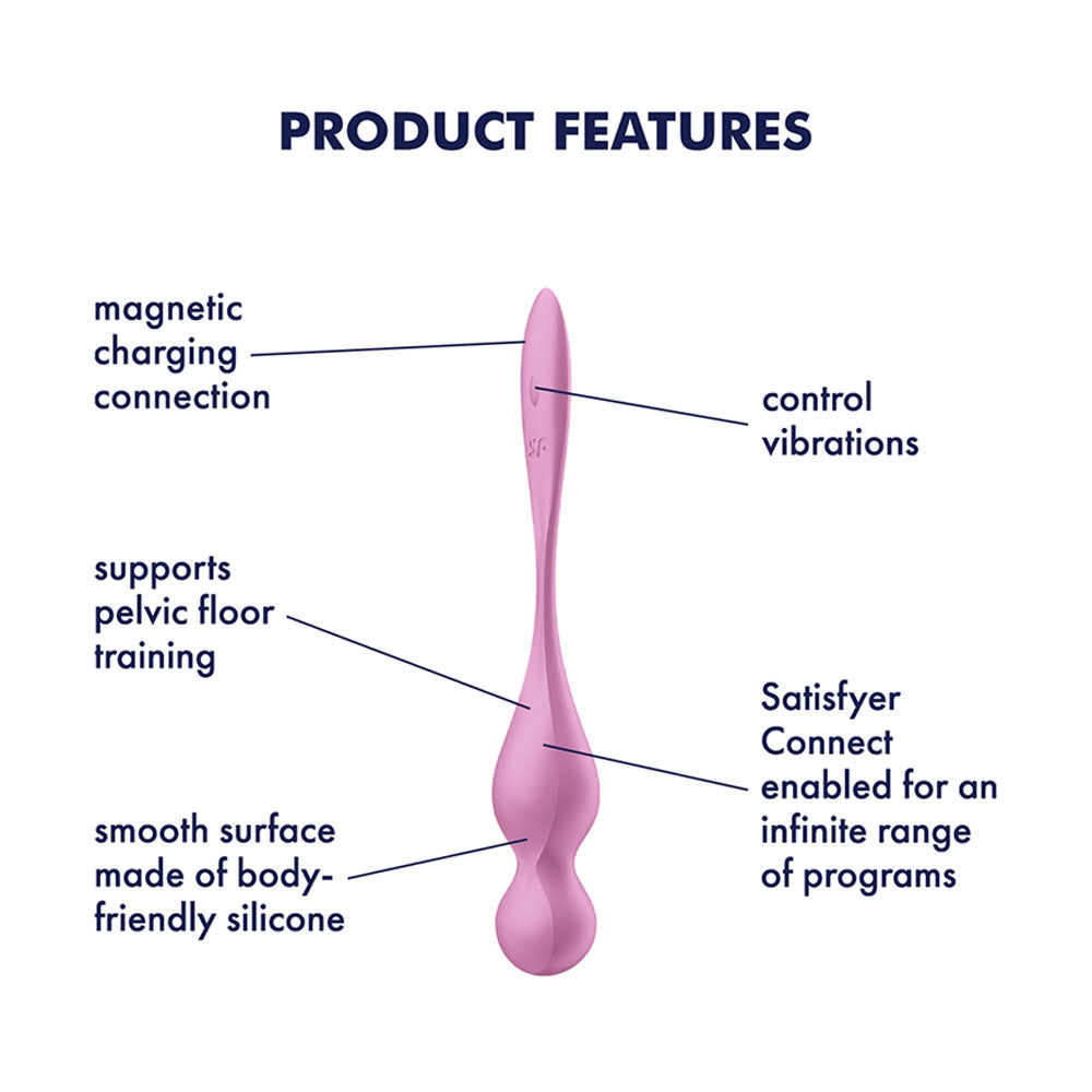 Satisfyer Love Birds 1 app-controlled vibrating kegel trainer in pink