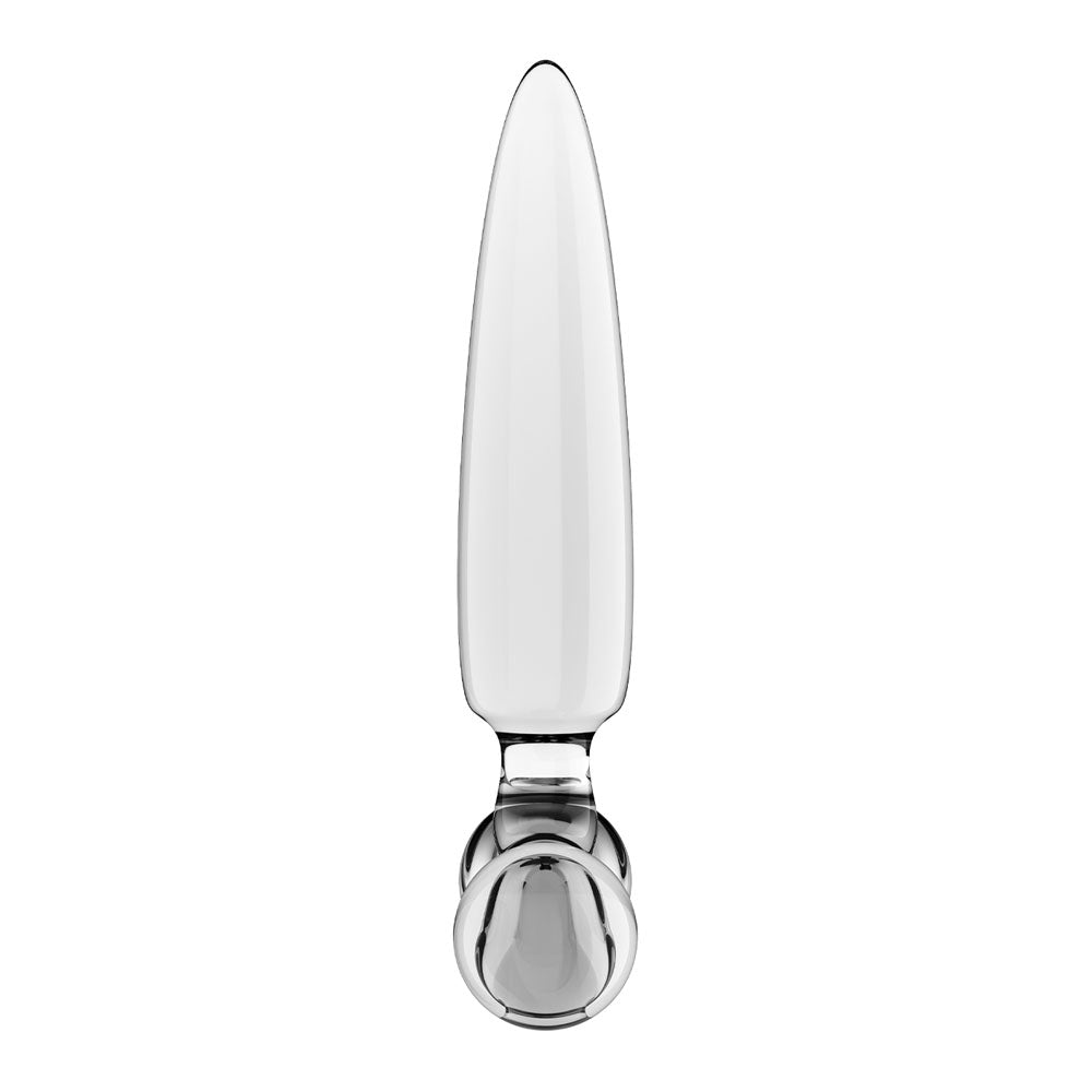 Satisfyer Triple Crystal 1 Clear three-ended glass design alternate profile