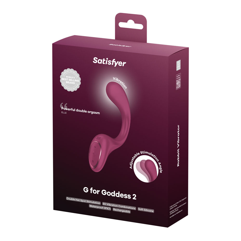 Satisfyer G for Goddess 2 rechargeable rabbit vibrator with flexible shaft and broad outer arm
