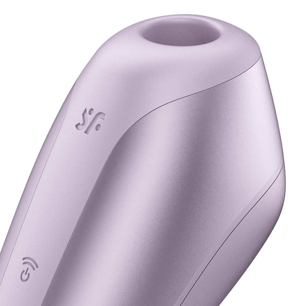 Close-up of the soft silicone head on purple Satisfyer Love Breeze Battery Series
