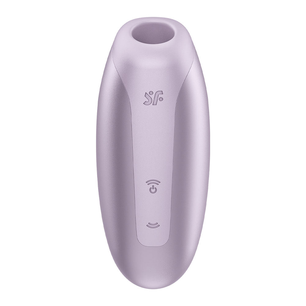 Front view of purple Satisfyer Love Breeze Battery Series with air-pulse opening