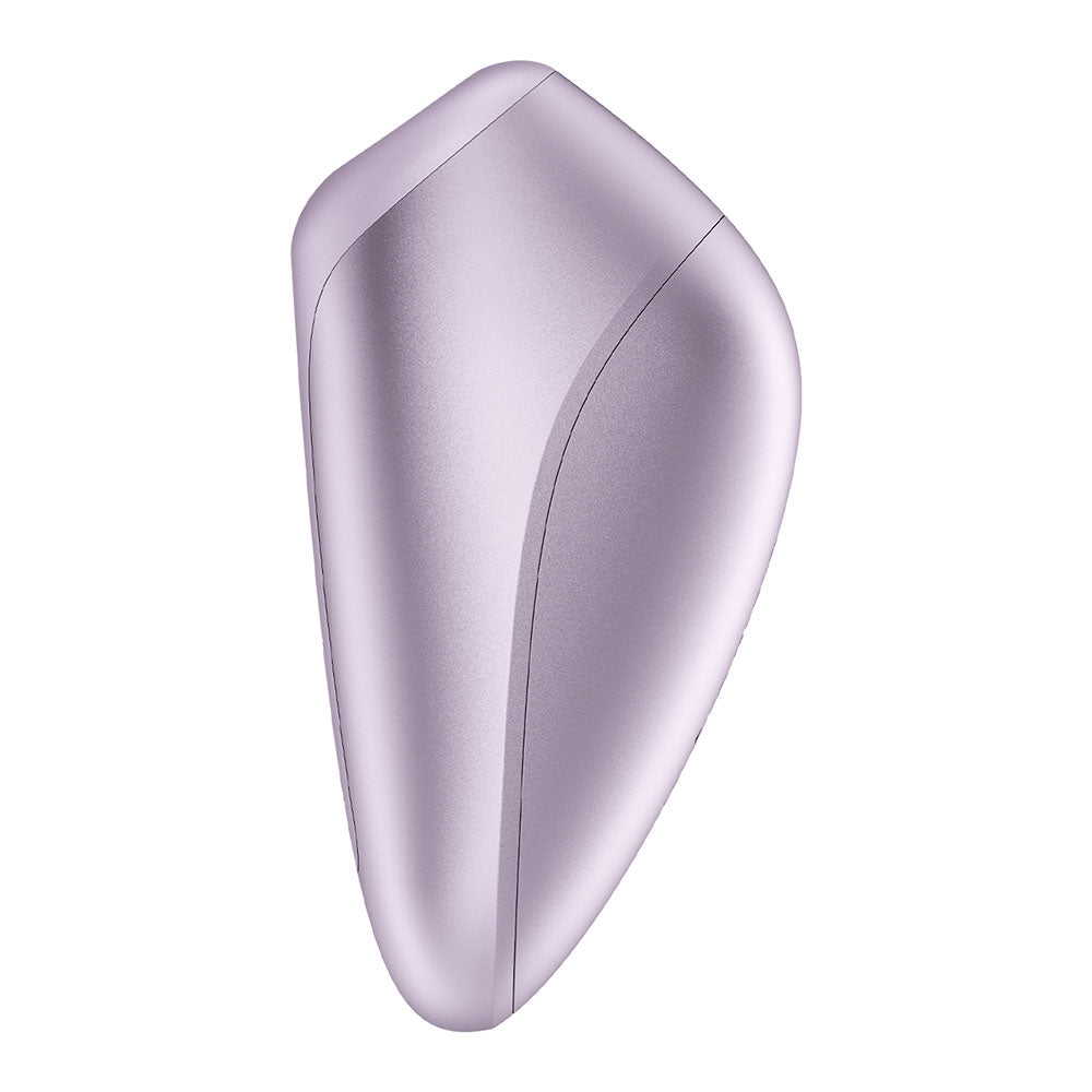 Side profile of the curved purple Satisfyer Love Breeze Battery Series body