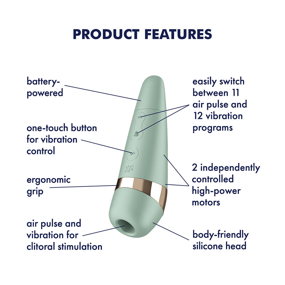 Satisfyer Pro 3+ Battery Series air pulse stimulator with vibration