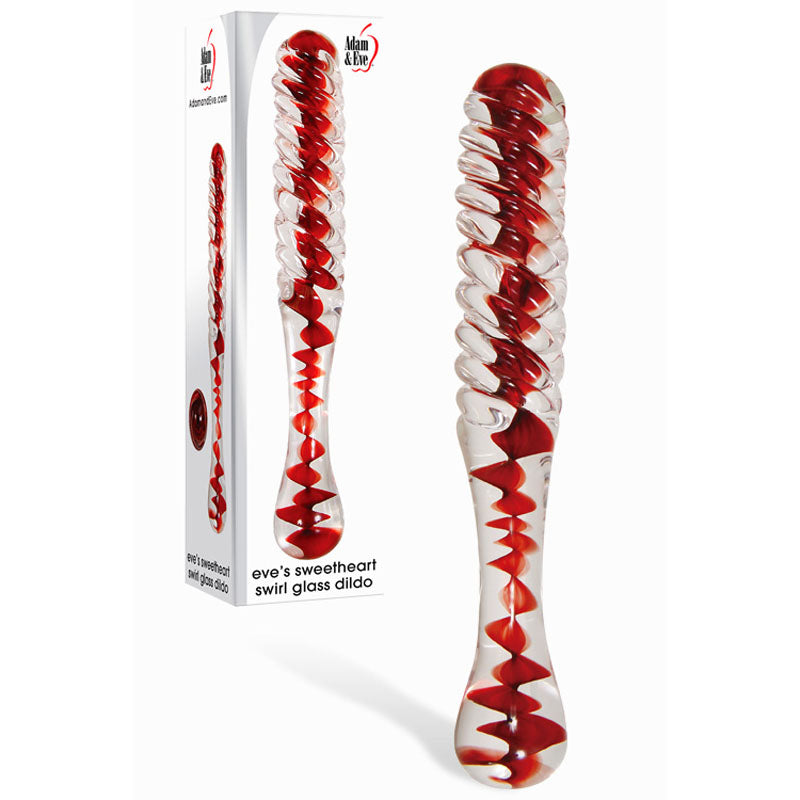 Adam & Eve Sweetheart Swirl Glass Dildo | The Love Boulevard