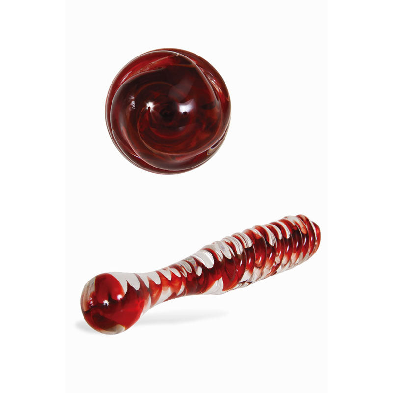 Adam & Eve Sweetheart Swirl Glass Dildo | The Love Boulevard