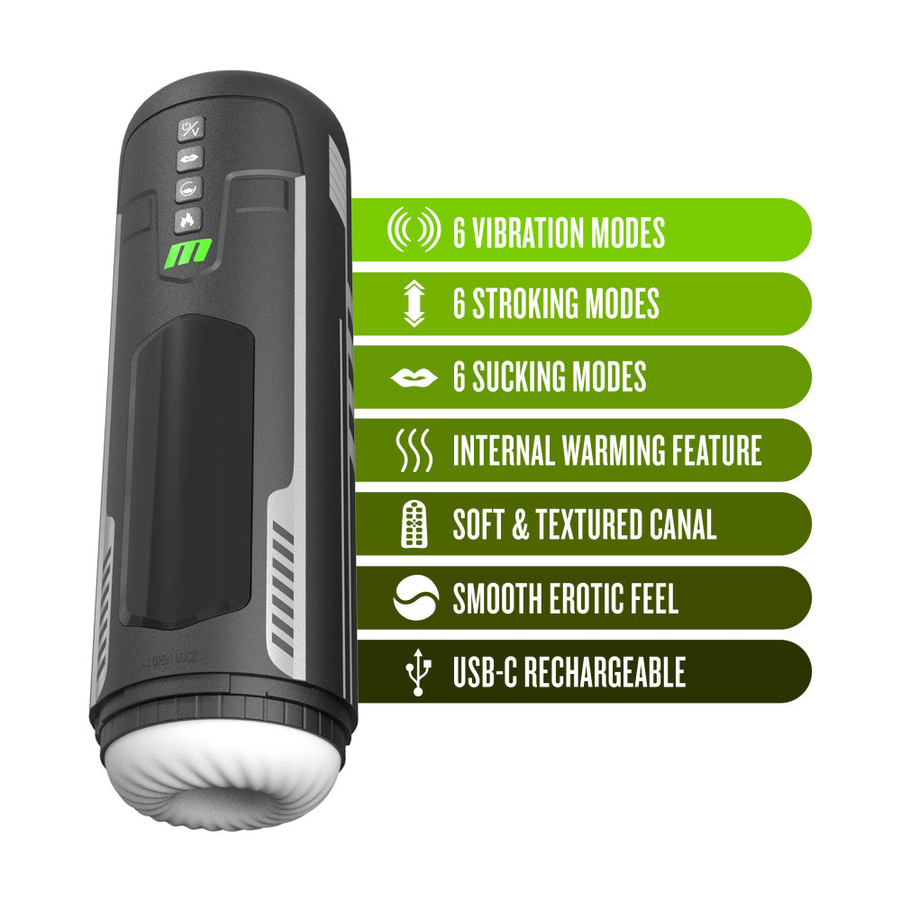 M For Men Master Blaster Vibrating & Sucking Auto Stroker With Warming | The Love Boulevard