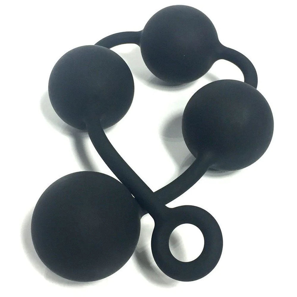 Boneyard Ass Ballz XL black silicone anal beads — product view 4