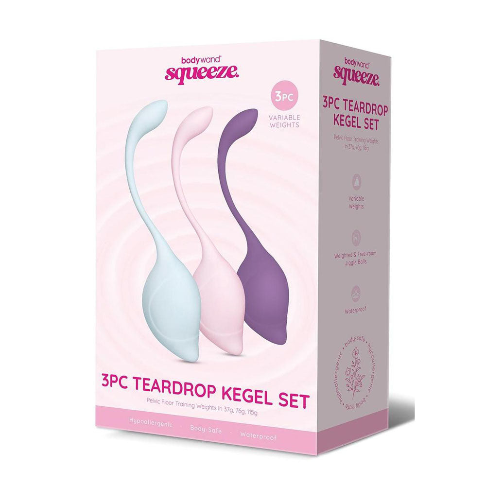 Bodywand Squeeze 3-Piece Teardrop Kegel Set 37–115g | The Love Boulevard