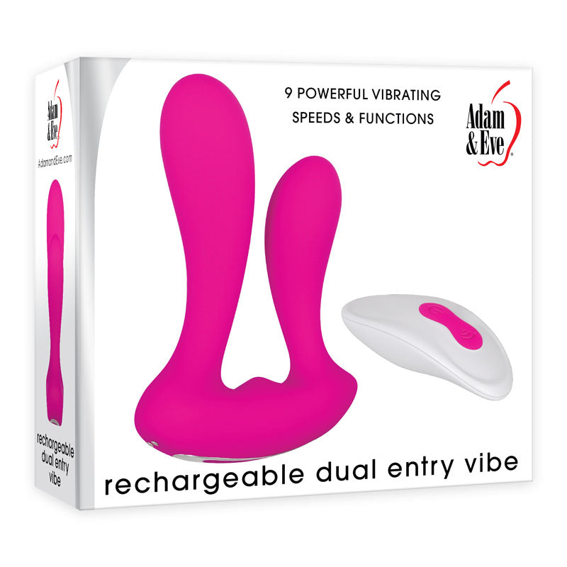 Adam and Eve Dual Entry Vibrator with rechargeable wireless remote in pink