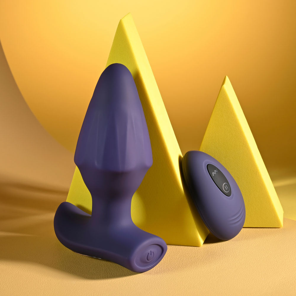 Evolved Starburst 10.2cm (4 inches) purple remote-controlled butt plug — product image 3