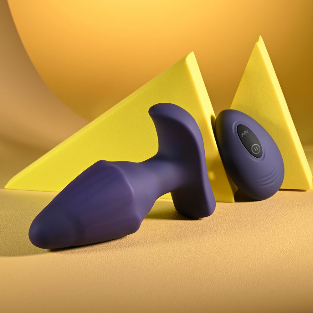 Evolved Starburst 10.2cm (4 inches) purple remote-controlled butt plug — product image 4