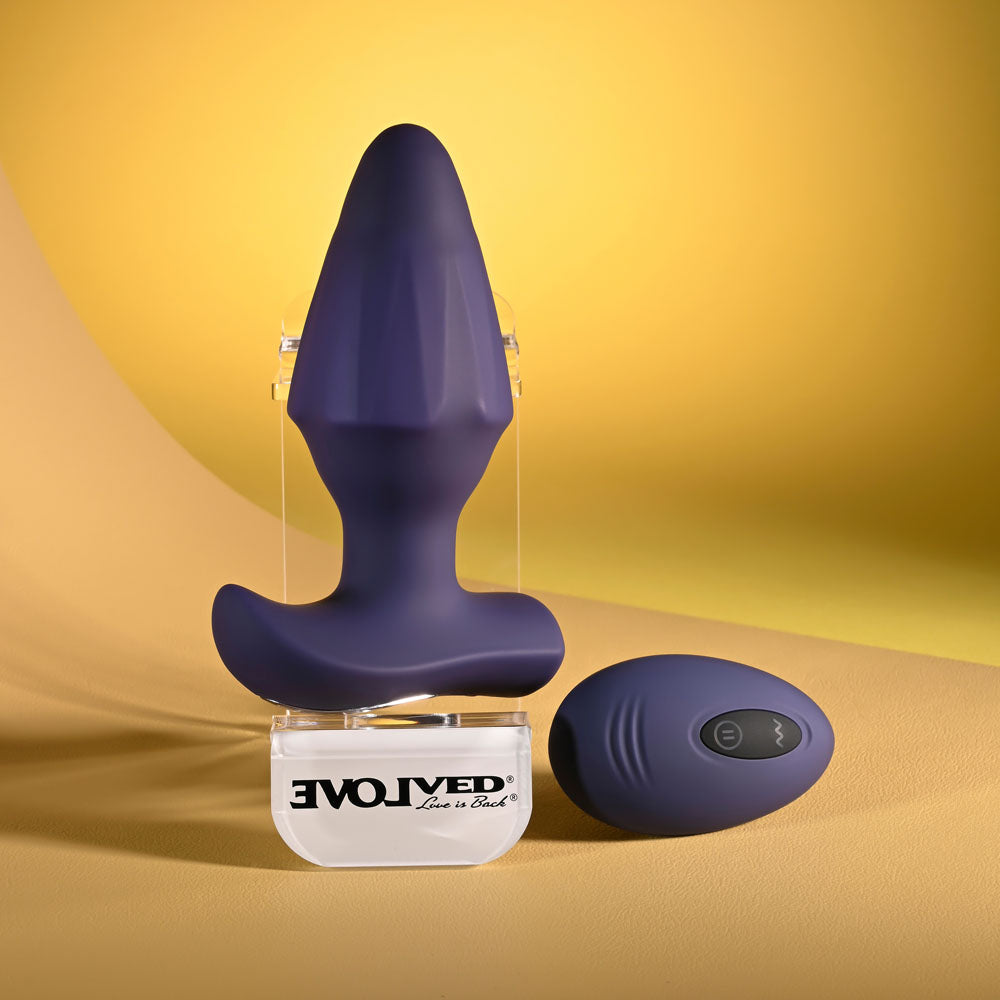 Evolved Starburst 10.2cm (4 inches) purple remote-controlled butt plug — product image 6