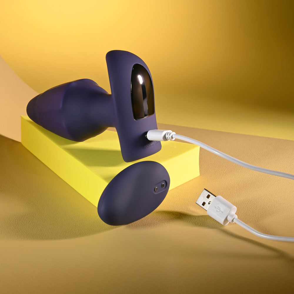 Evolved Starburst 10.2cm (4 inches) purple remote-controlled butt plug — product image 9