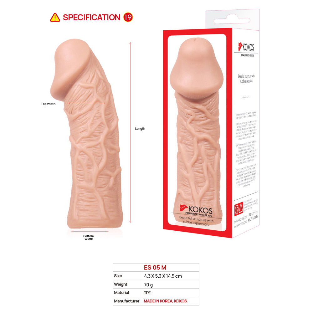 Kokos Extreme Sleeve 05 Medium 14.7cm (5.79 inches) light-tone penis sleeve — product view 4