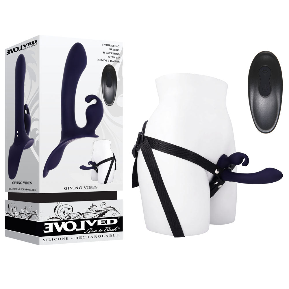 Evolved Giving Vibes Vibrating Strap-On 14.6cm | The Love Boulevard