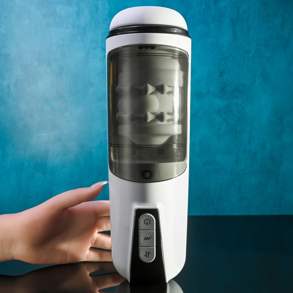 Get Your Stroke On rechargeable thrusting and vibrating automatic masturbator — product view 2