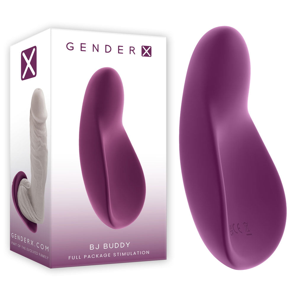 BJ Buddy rechargeable cupped vibrator in purple