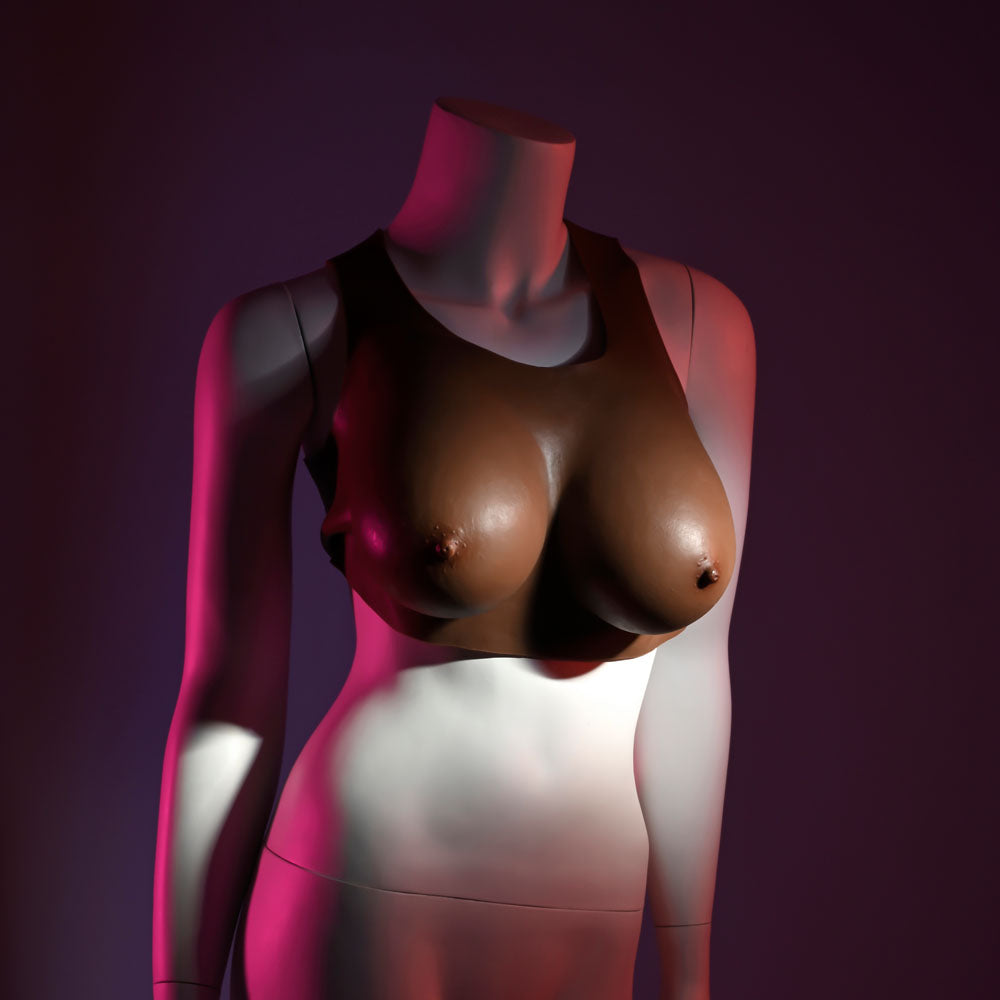 Gender X Plate Brown D-Cup Wearable Breasts | The Love Boulevard