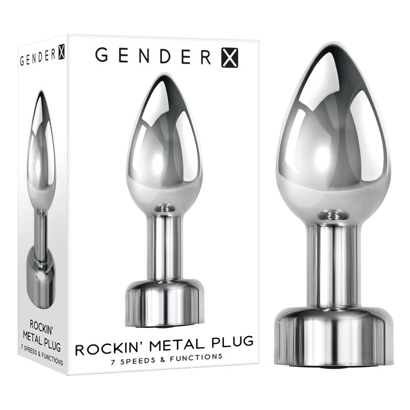 Gender X Rockin' Metal Plug 9.3cm Vibrating Butt Plug | The Love Boulevard