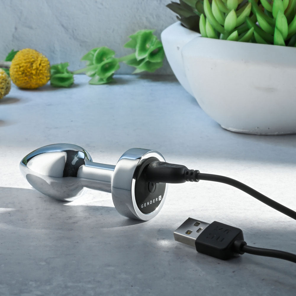 Gender X Rockin Metal Plug Mini 7.8cm Vibrating Butt Plug | The Love Boulevard