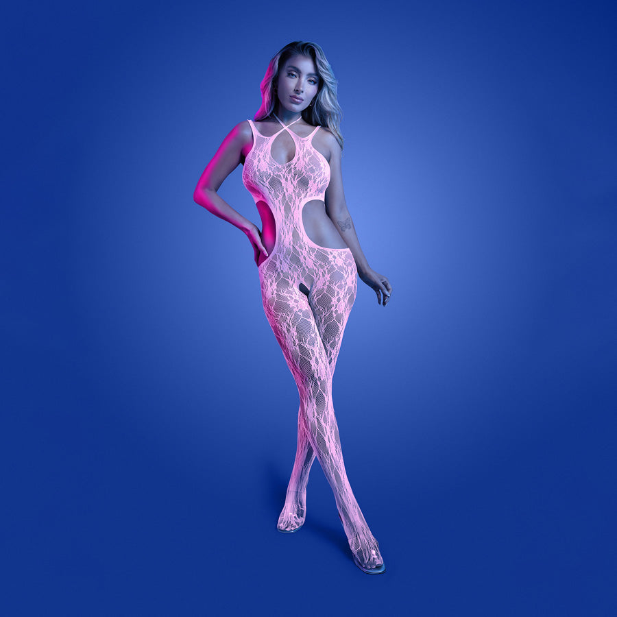 Glow Equilibrium Pink Bodystocking One Size | The Love Boulevard
