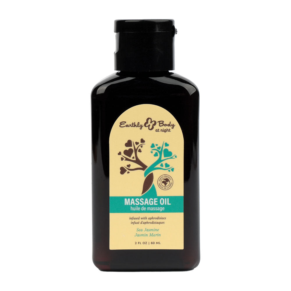 Earthly Body at Night Sea Jasmine Massage Oil 60ml bottle with turquoise and cream label