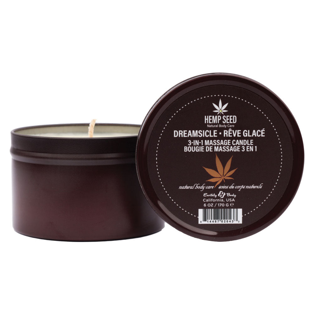 Earthly Body Dreamsicle tangerine and plum 3-in-1 massage candle 170g