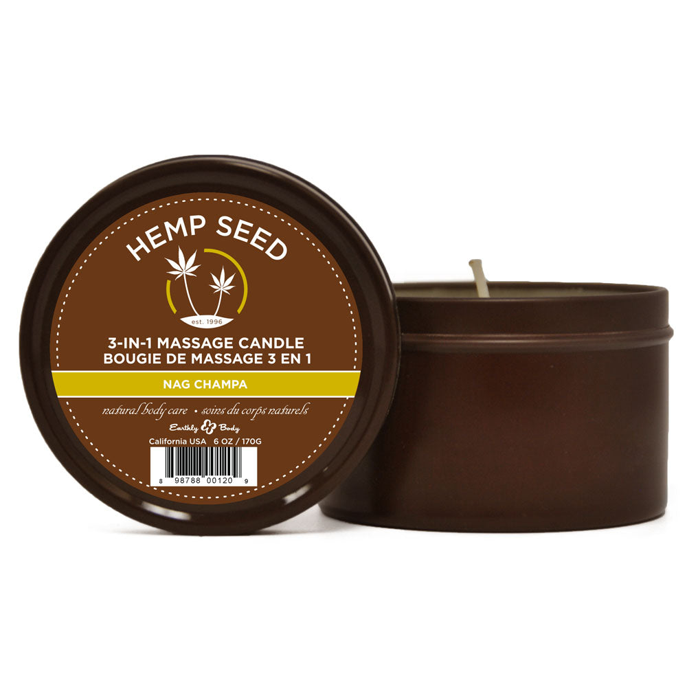 Earthly Body Nag Champa 3-in-1 massage candle 170g