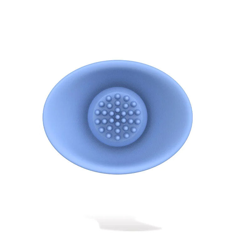 Adam & Eve Eve’s Pleasure Dome spinning and vibrating silicone massager in blue — product detail