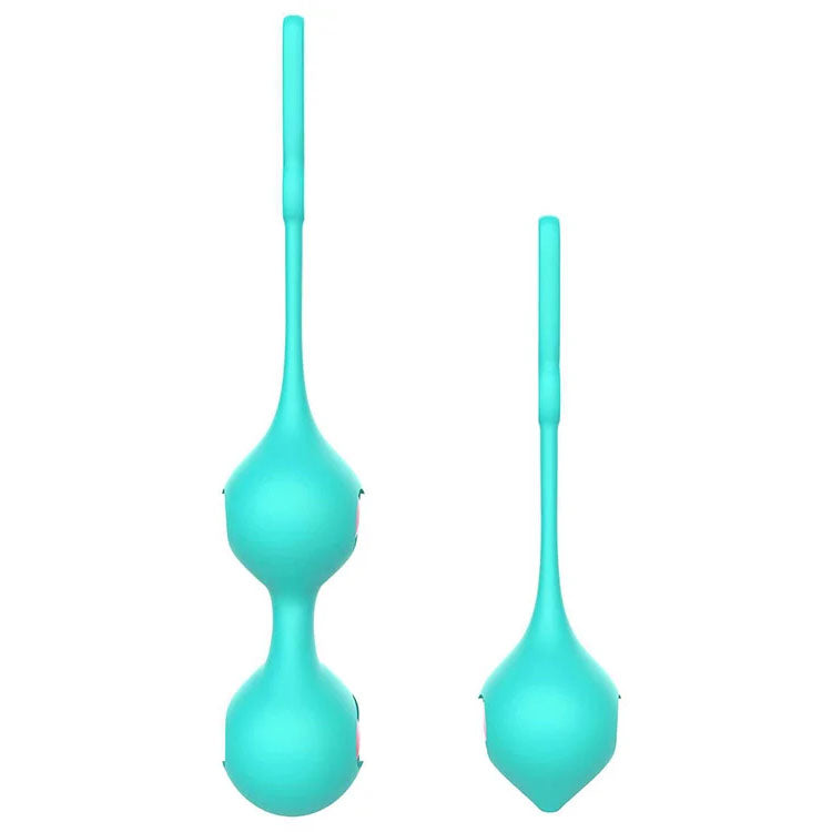 Adam & Eve Eve’s Kegel Hearts weighted kegel ball set with silicone holders — product detail