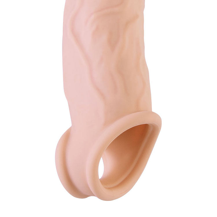 Adam & Eve Adam’s XL 21.6cm (8.5 inches) vibrating penis sleeve in light tone — product view 4