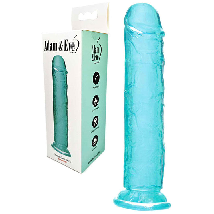 Adam & Eve Crystal Gem Dildo in emerald green