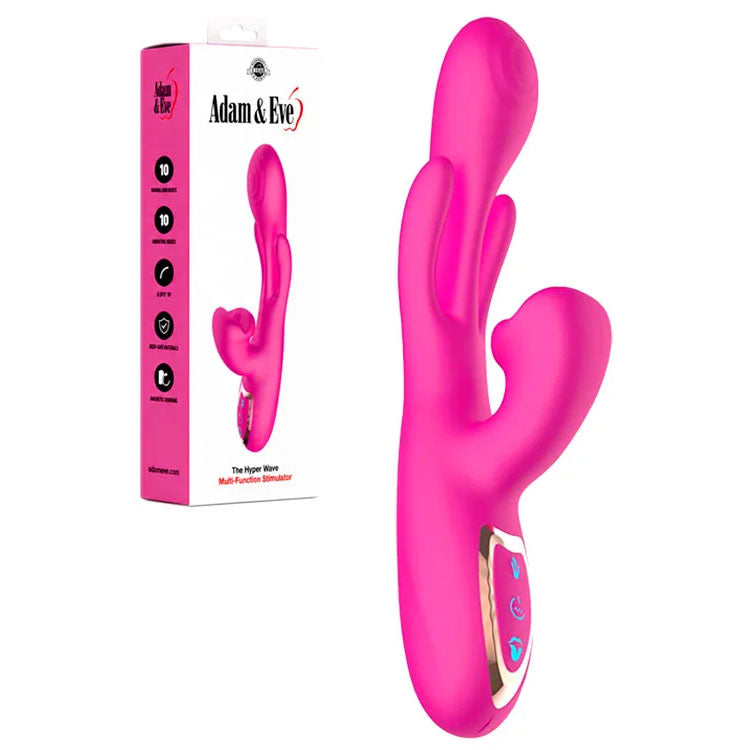 Adam & Eve Hyper Wave pink rabbit vibrator 22.9cm