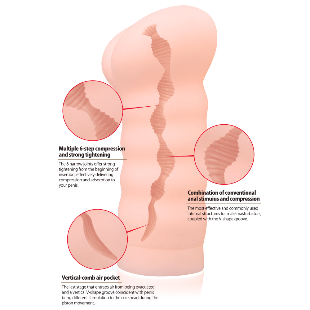 Kokos Tong-GGo 16.3cm anal stroker in light tone — product image 4