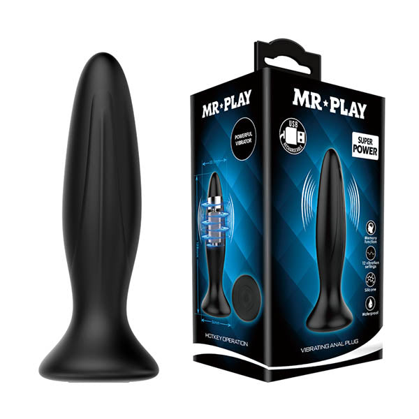 MR PLAY – USB Rechargeable Vibrating Butt Plug (12.8cm)