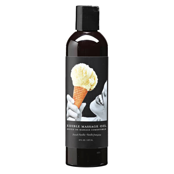 Earthly Body French Vanilla edible massage oil 237ml bottle