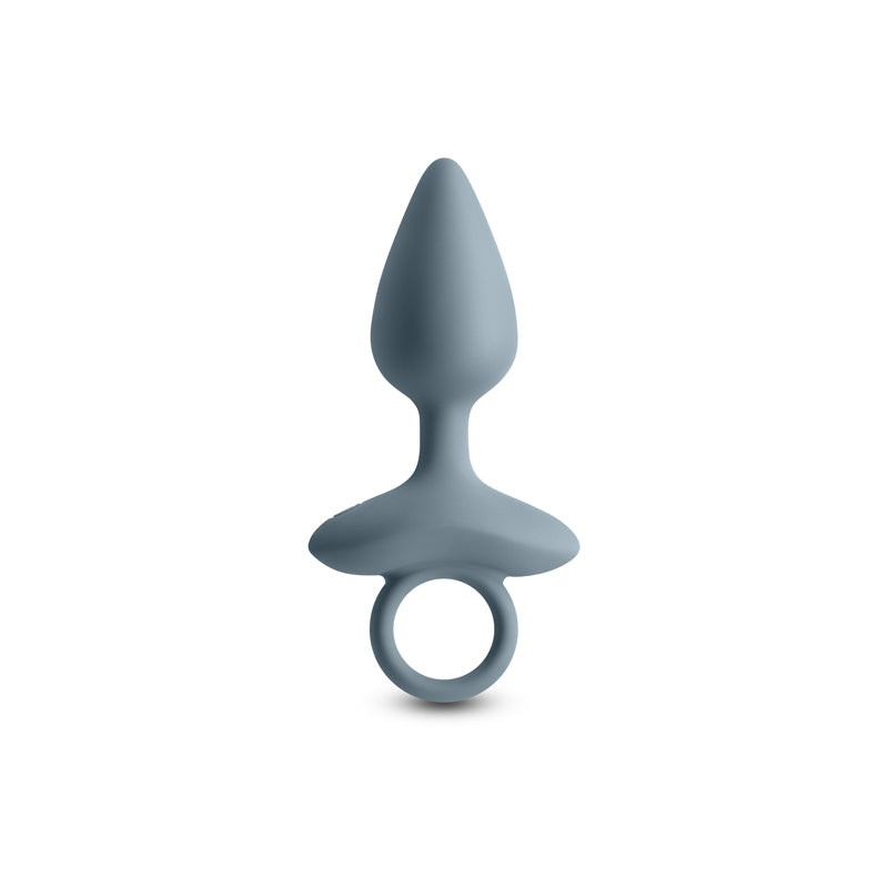 Renegade Orion grey silicone vibrating butt plug with pull ring