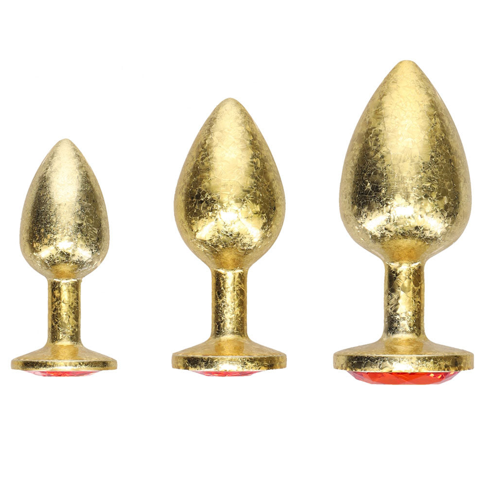 Ouch! Milan Collection 3-Piece Gold Metal Butt Plug Set | The Love Boulevard
