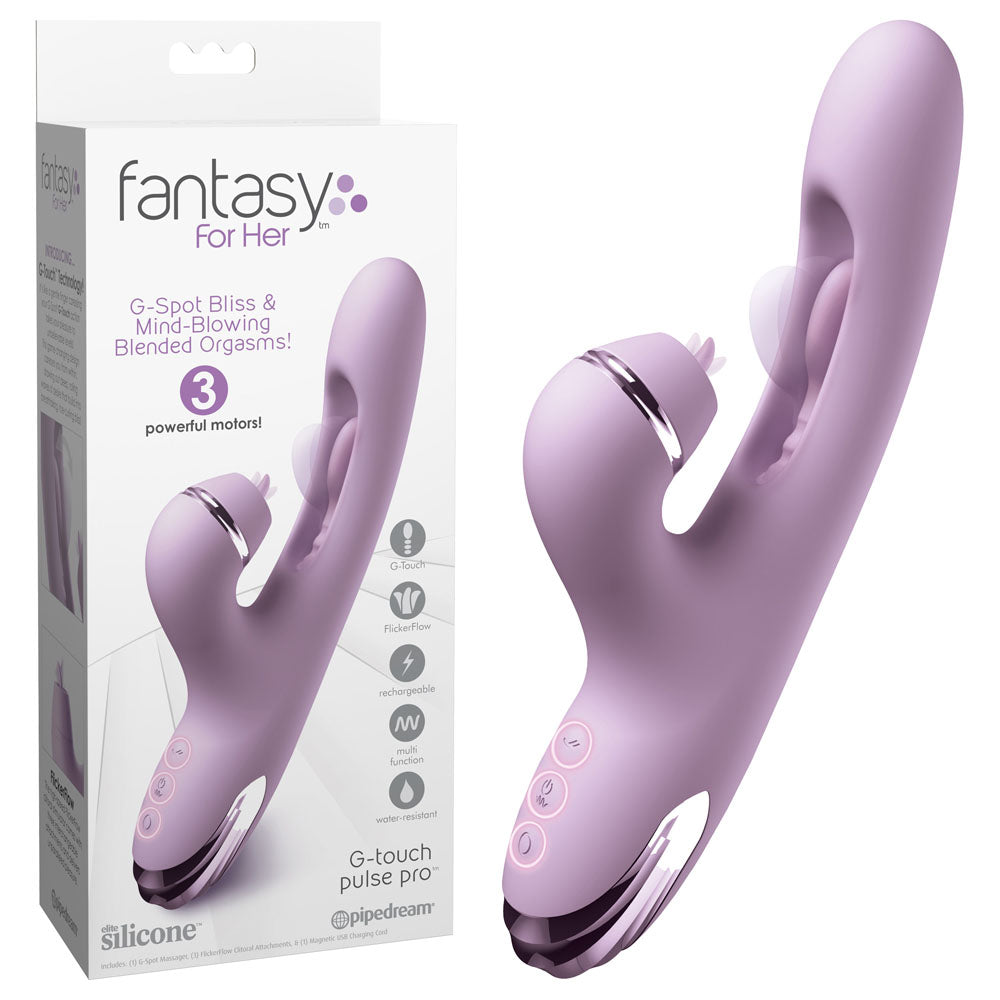 Fantasy For Her G-Touch Pulse Pro 23.4cm (9.2 inches) purple rabbit vibrator