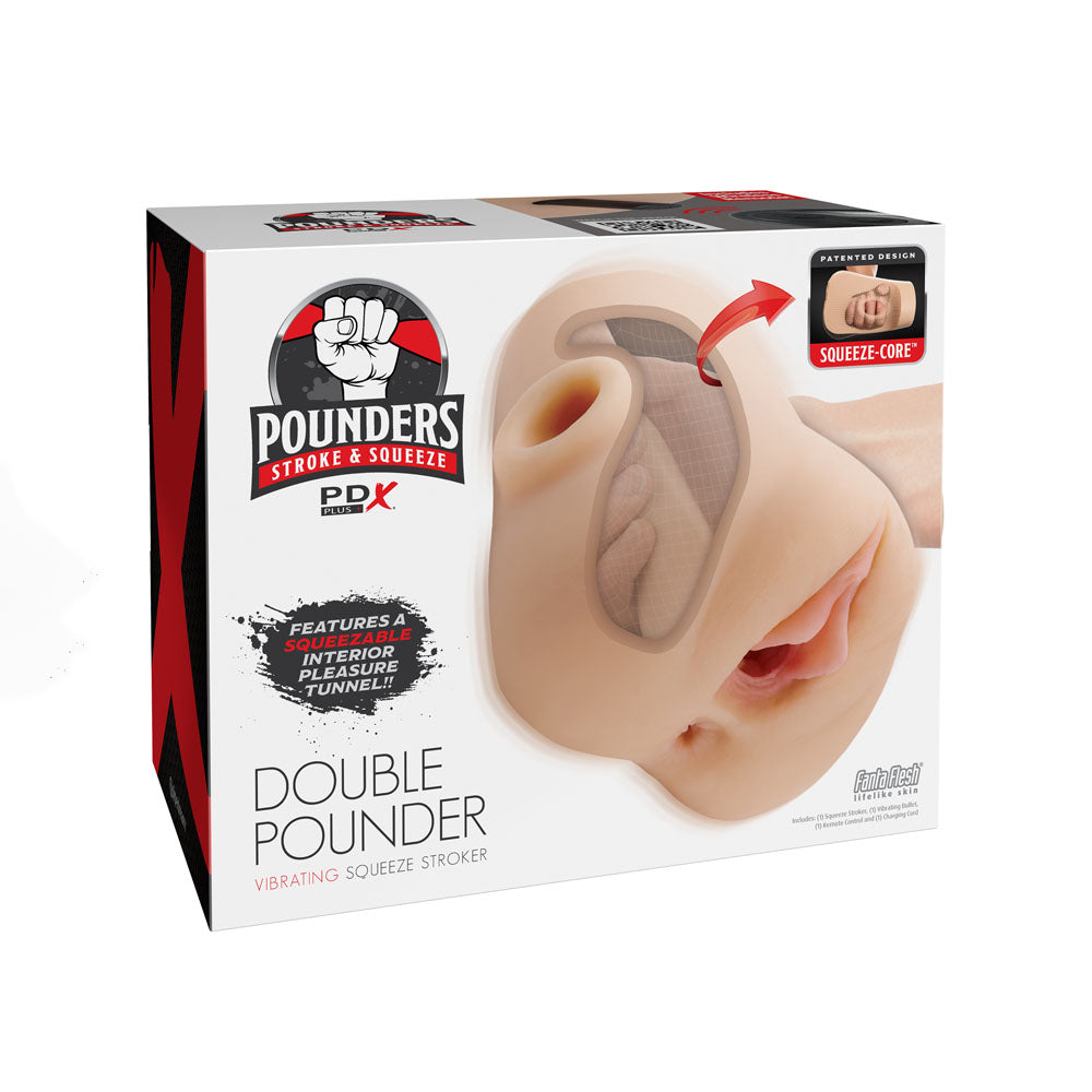 PDX Double Pounder Vibrating Squeeze Stroker | The Love Boulevard