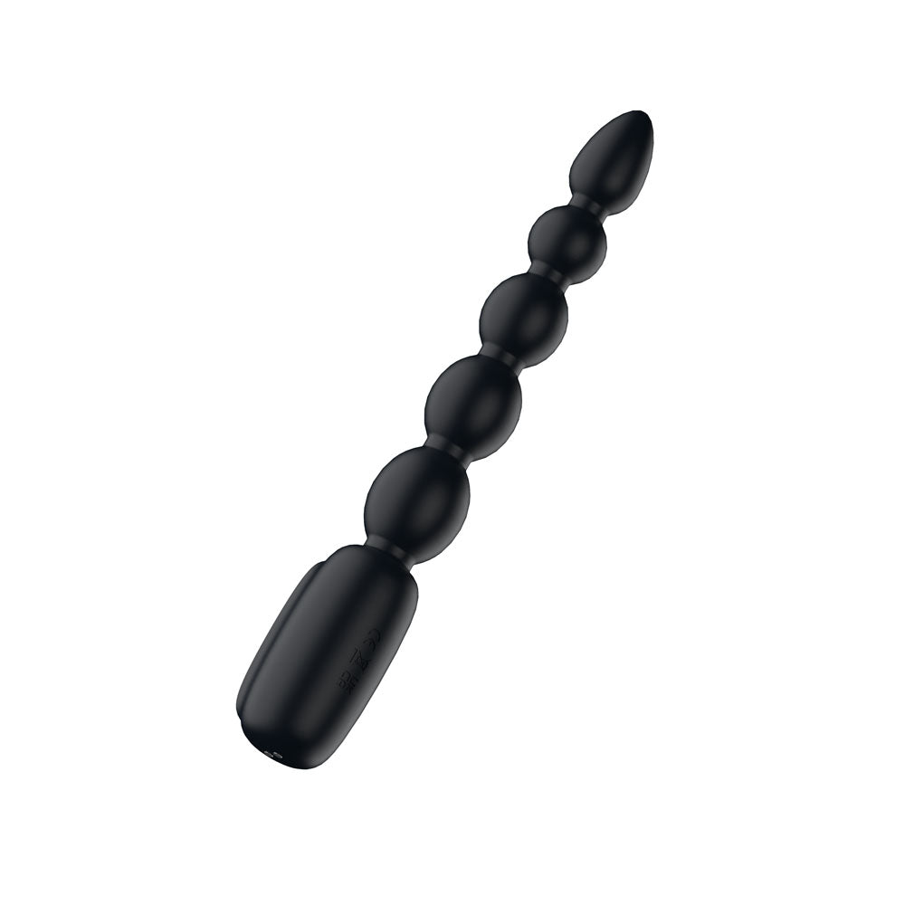 Passion Play black vibrating anal beads with LED display