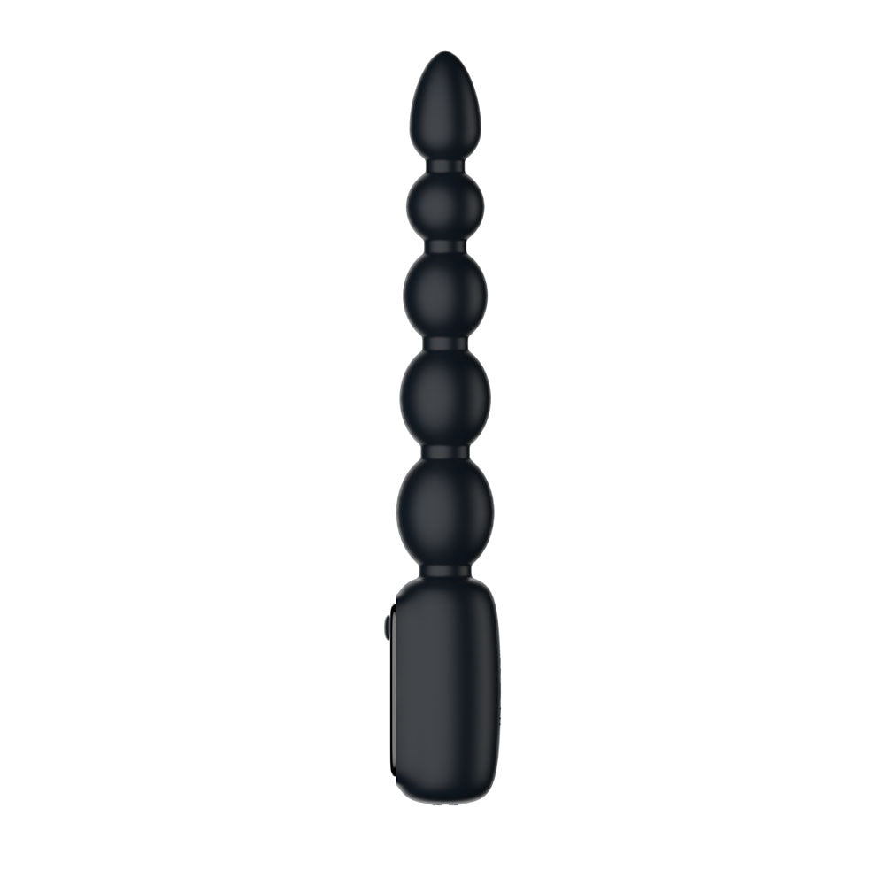 Passion Play black vibrating anal beads with LED display