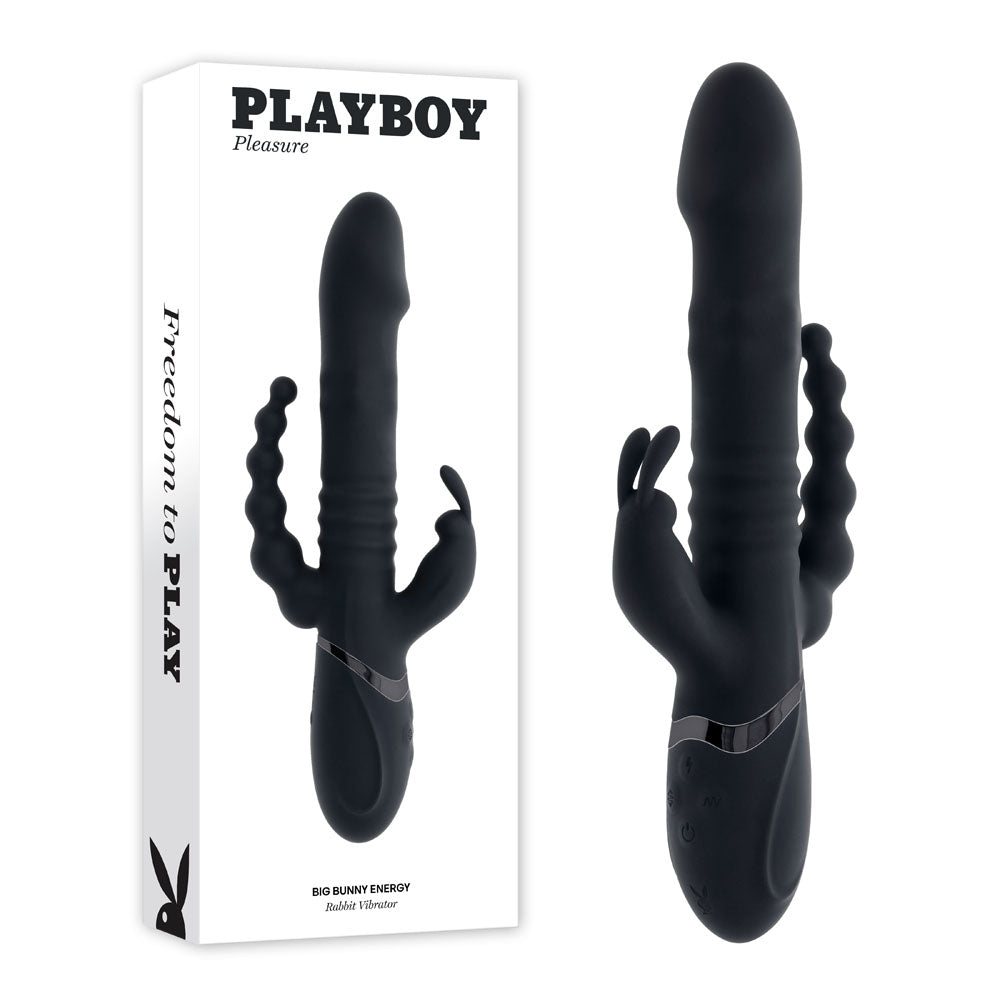 Playboy Big Bunny Energy Rabbit Vibrator With Anal Beads | The Love Boulevard